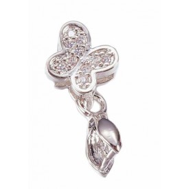 Cubic Zirconia Butterfly Ice Pick Pinch Bail